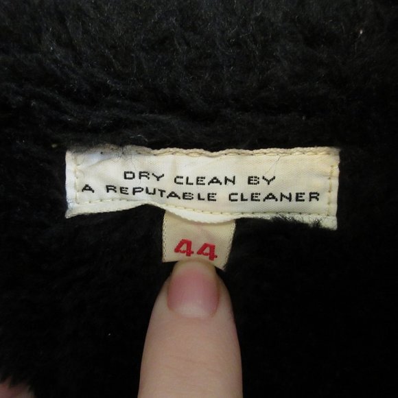 Vintage 1960s ACW Black Car Coat Faux Fur Collar Size 44 Mob Man - Picture 3 of 6